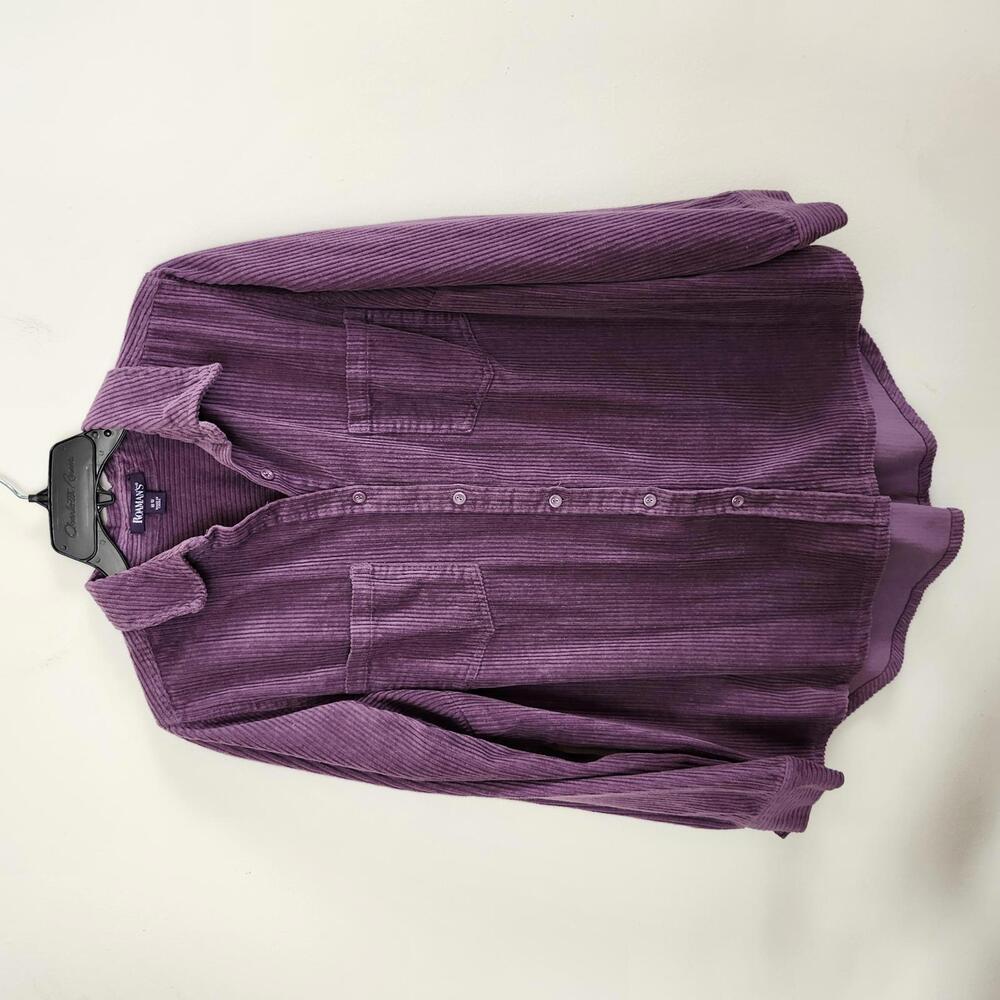 Romans Purple Corduroy Button-Up Shirt shacket womens 16